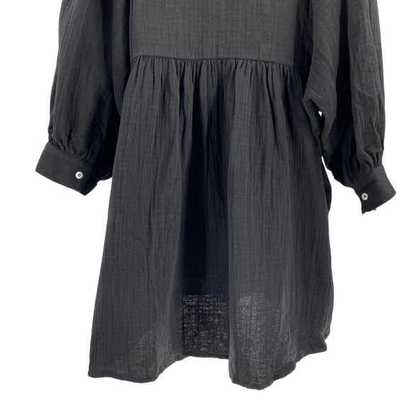 Pomander Place NEW Black Gauze Millie Swing Casual Relaxed Fit Mini Dress Size M - Picture 8 of 11